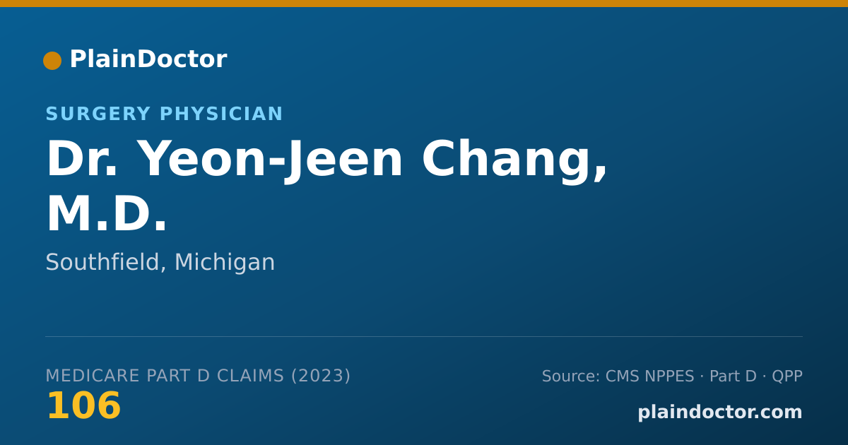 Shareable card for Yeon-Jeen Chang, M.D. - Surgery Physician, Southfield, MI