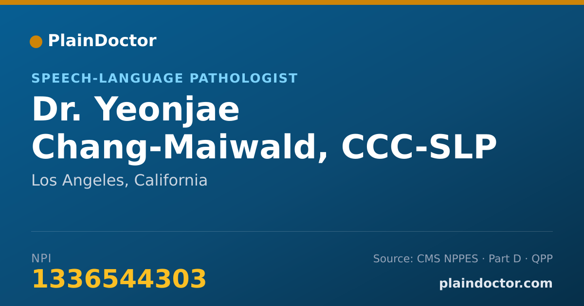 Shareable card for Yeonjae Chang-Maiwald, CCC-SLP - Speech-Language Pathologist, Los Angeles, CA