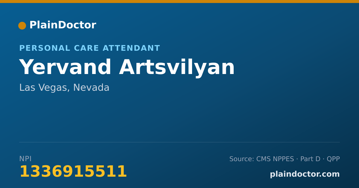 Shareable card for Yervand Artsvilyan - Personal Care Attendant, Las Vegas, NV