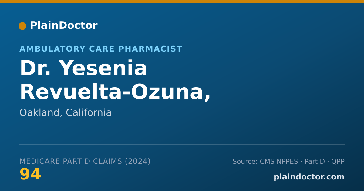 Shareable card for Yesenia Revuelta-Ozuna, PHARM.D. - Ambulatory Care Pharmacist, Oakland, CA