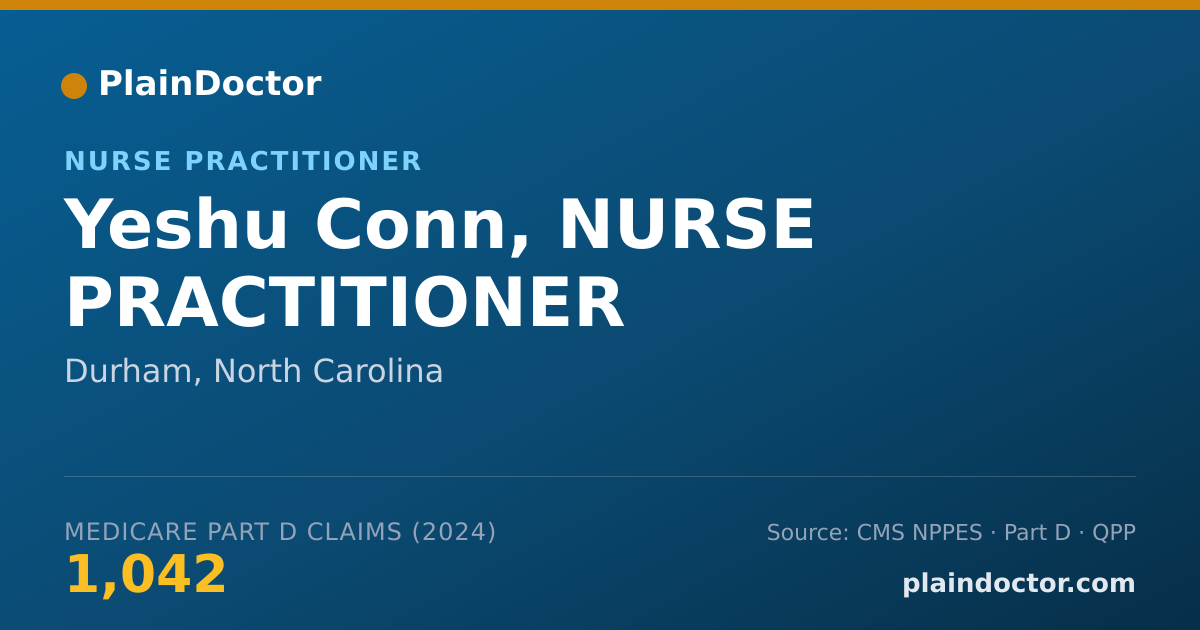 Shareable card for Yeshu Conn, NURSE PRACTITIONER - Nurse Practitioner, Durham, NC