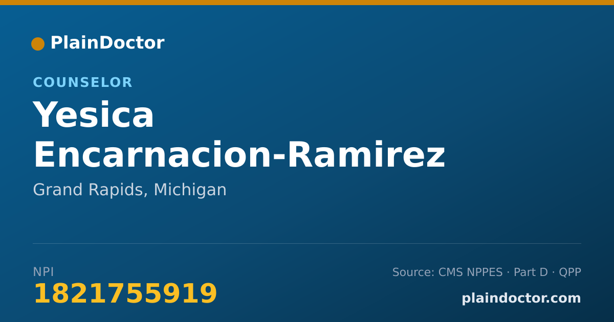 Shareable card for Yesica Encarnacion-Ramirez - Counselor, Grand Rapids, MI