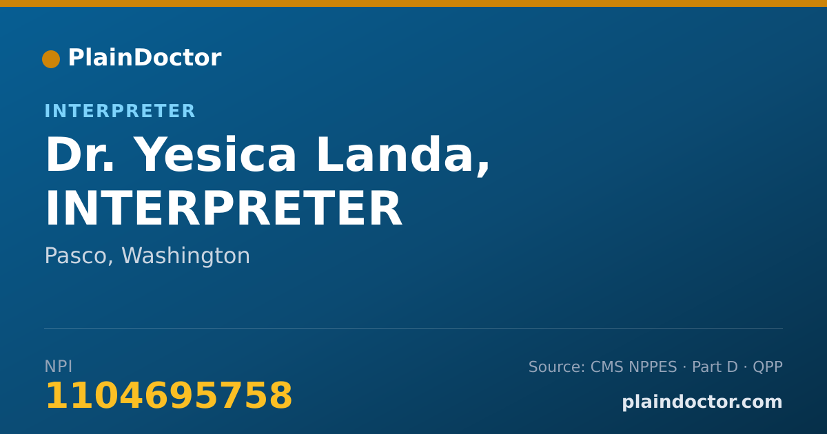 Shareable card for Yesica Landa, INTERPRETER - Interpreter, Pasco, WA