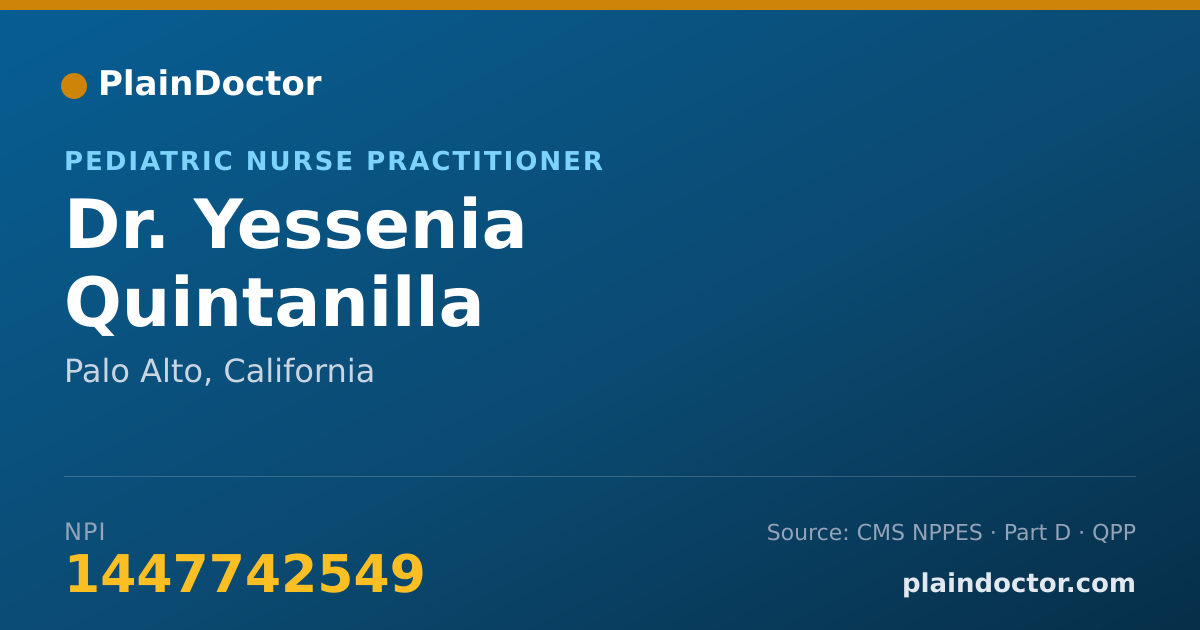 Shareable card for Yessenia Quintanilla Barrientos, NP - Pediatric Nurse Practitioner, Palo Alto, CA