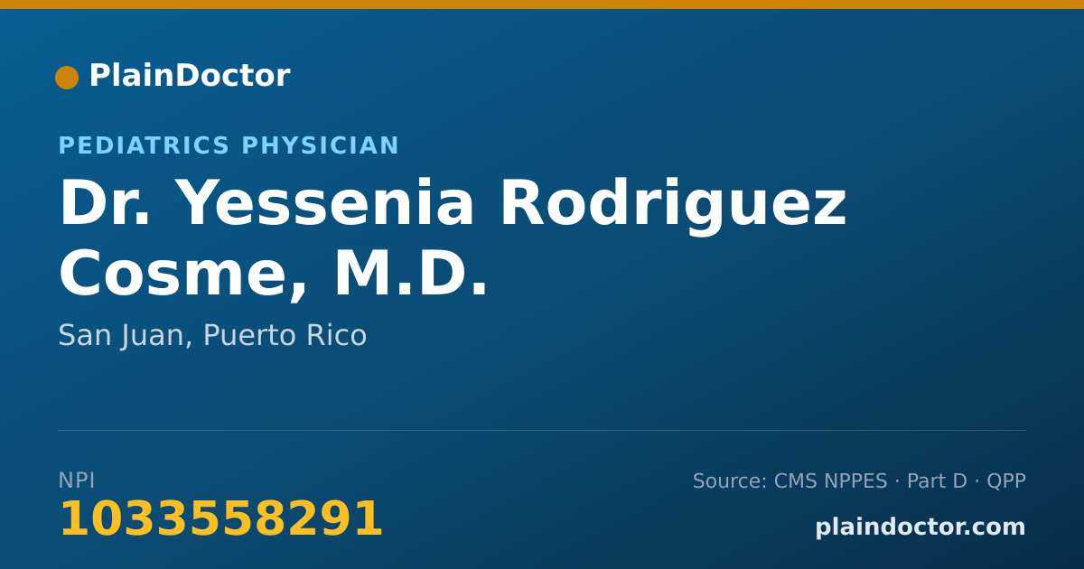 Shareable card for Yessenia Rodriguez Cosme, M.D. - Pediatrics Physician, San Juan, PR