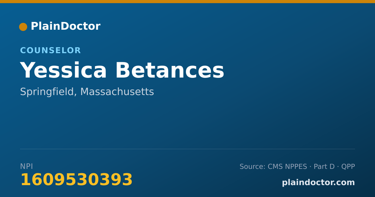 Shareable card for Yessica Betances - Counselor, Springfield, MA
