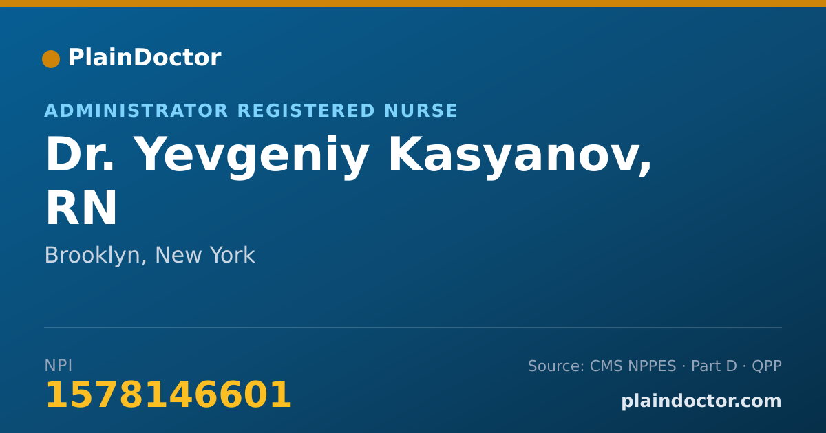 Shareable card for Yevgeniy Kasyanov, RN - Administrator Registered Nurse, Brooklyn, NY