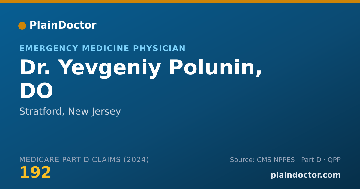Shareable card for Yevgeniy Polunin, DO - Emergency Medicine Physician, Stratford, NJ