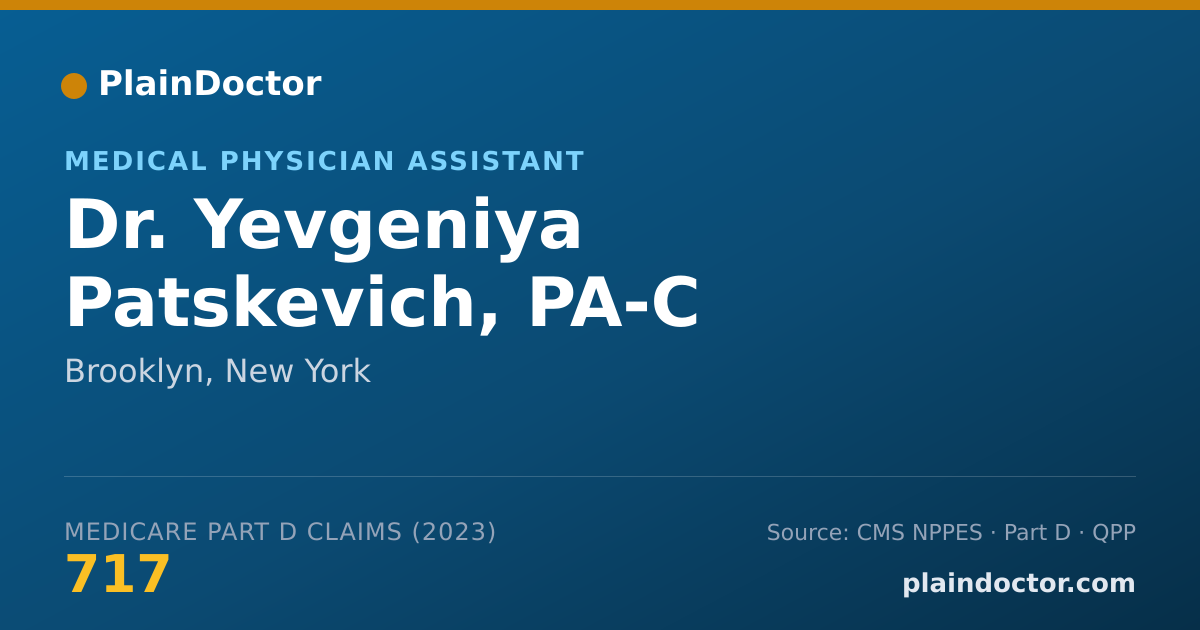 Shareable card for Yevgeniya Patskevich, PA-C - Medical Physician Assistant, Brooklyn, NY