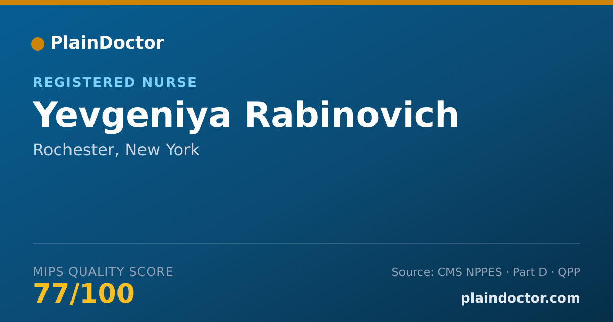 Shareable card for Yevgeniya Rabinovich - Registered Nurse, Rochester, NY