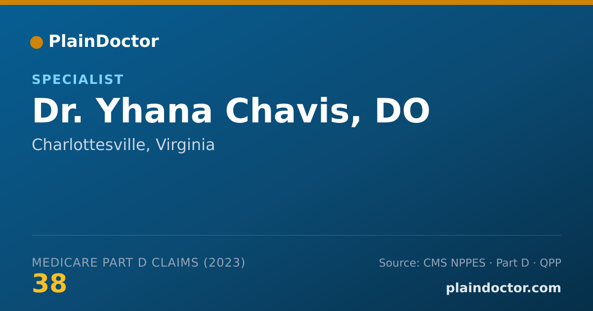 Shareable card for Yhana Chavis, DO - Specialist, Charlottesville, VA