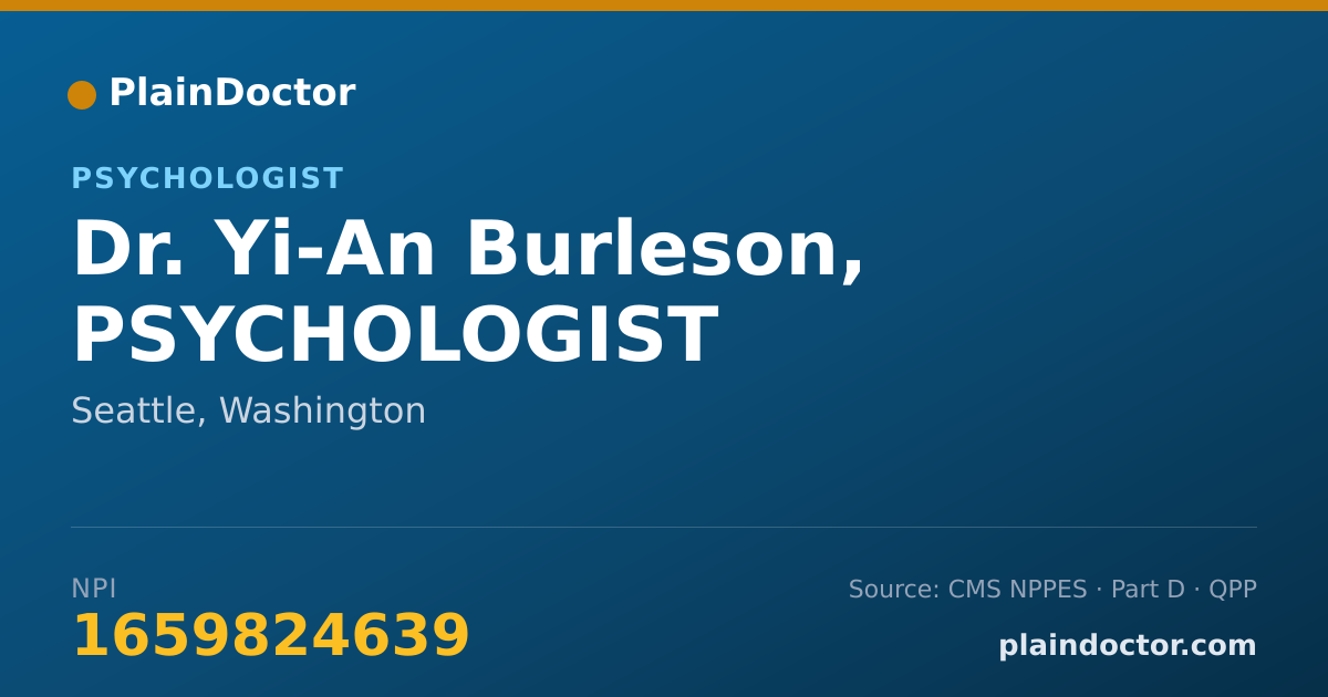 Shareable card for Yi-An Burleson, PSYCHOLOGIST - Psychologist, Seattle, WA