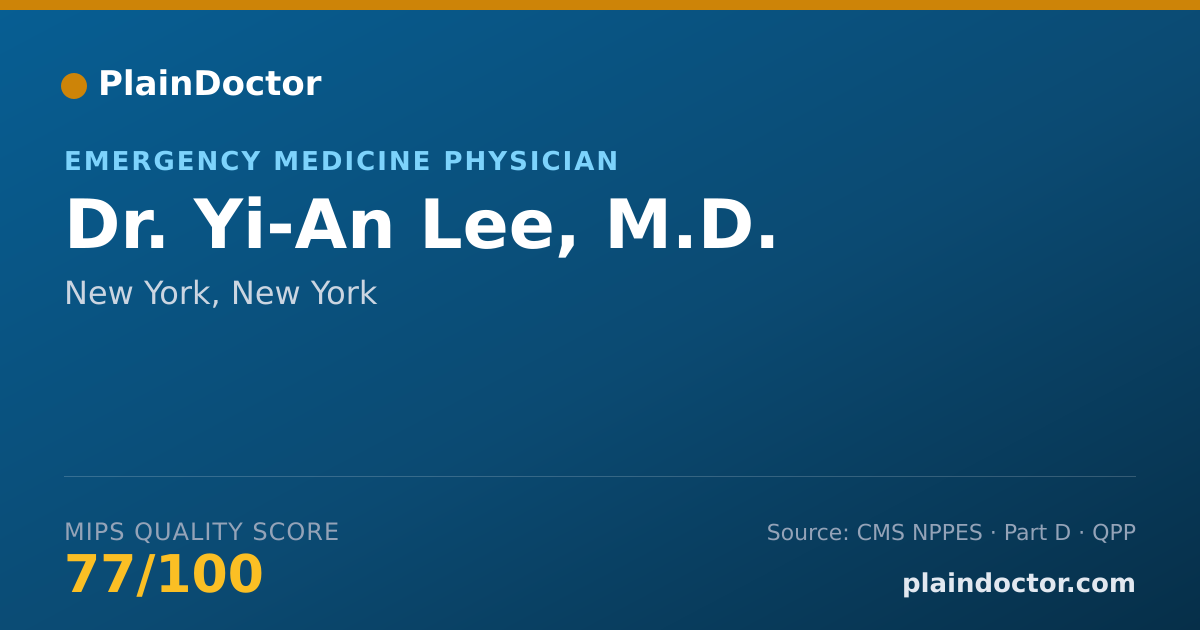 Shareable card for Yi-An Lee, M.D. - Emergency Medicine Physician, New York, NY