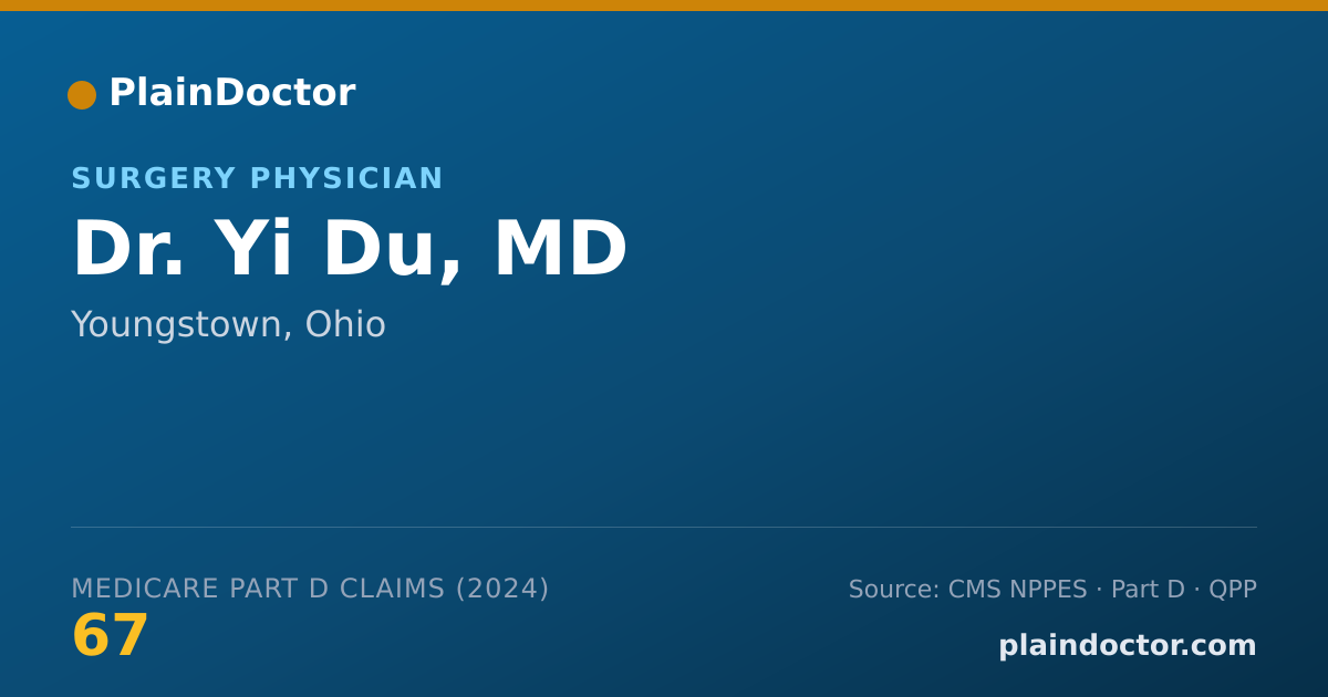 Shareable card for Yi Du, MD - Surgery Physician, Youngstown, OH