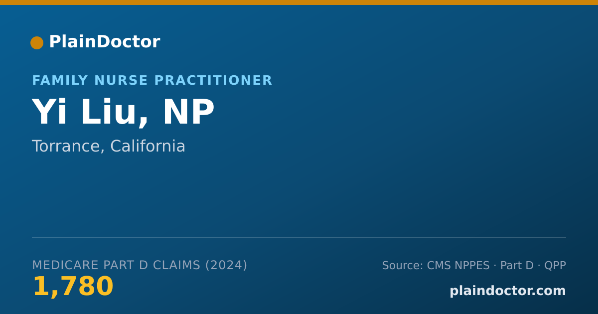 Shareable card for Yi Liu, NP - Family Nurse Practitioner, Torrance, CA