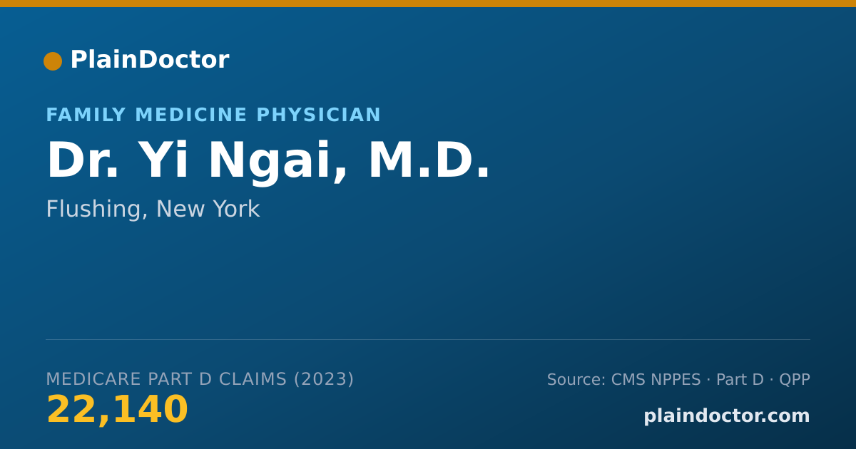 Shareable card for Yi Ngai, M.D. - Family Medicine Physician, Flushing, NY