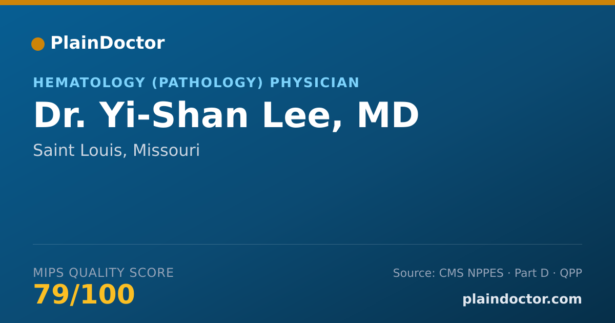 Shareable card for Yi-Shan Lee, MD - Hematology (Pathology) Physician, Saint Louis, MO