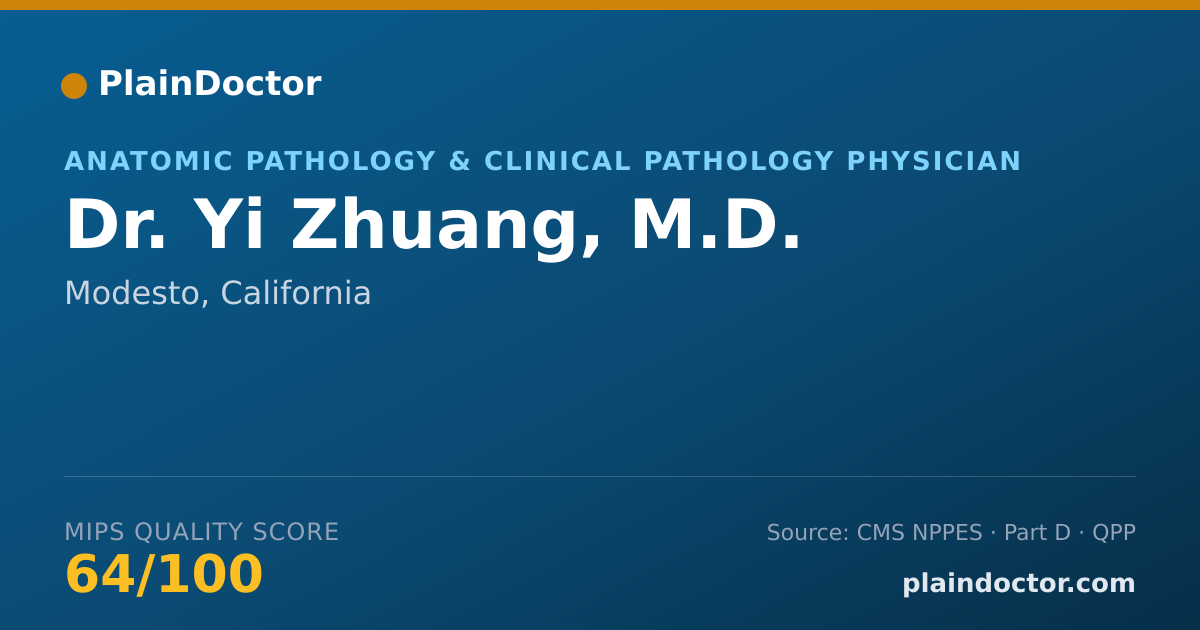 Shareable card for Yi Zhuang, M.D. - Anatomic Pathology & Clinical Pathology Physician, Modesto, CA
