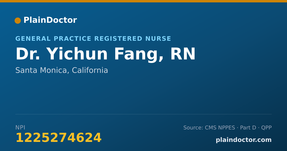 Shareable card for Yichun Fang, RN - General Practice Registered Nurse, Santa Monica, CA