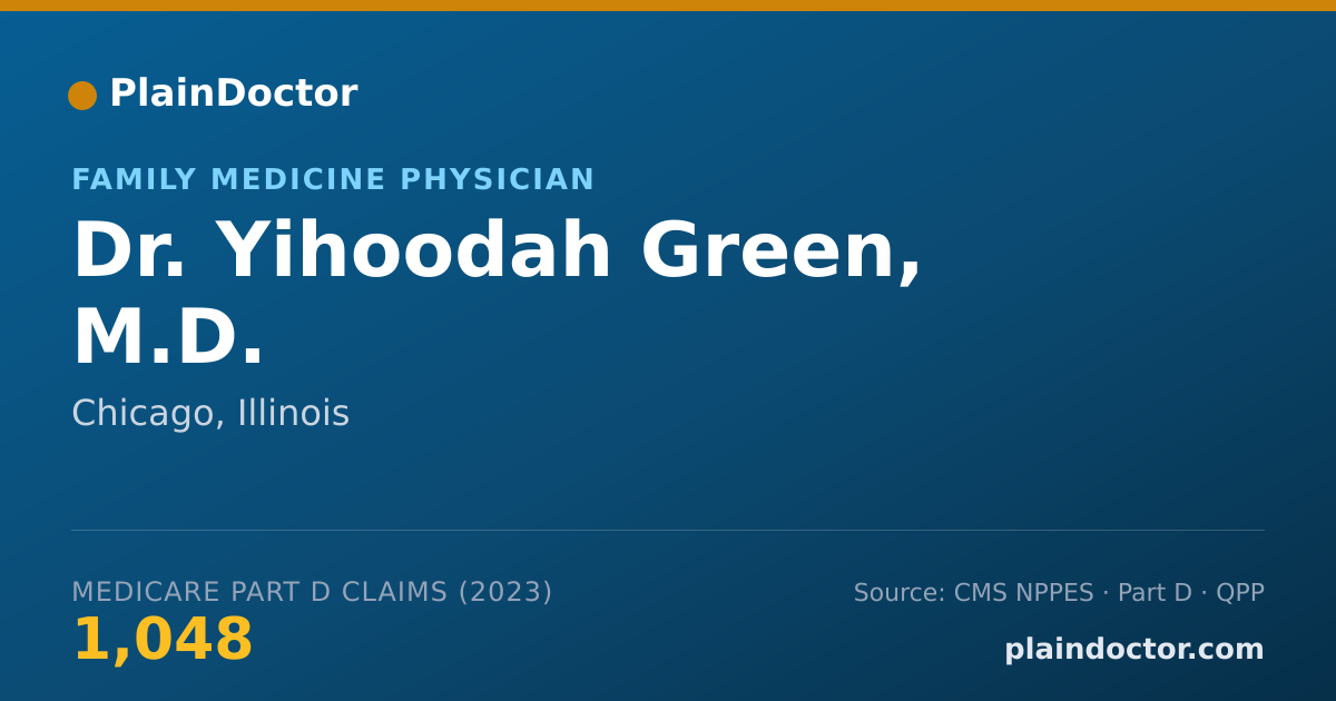 Shareable card for Yihoodah Green, M.D. - Family Medicine Physician, Chicago, IL