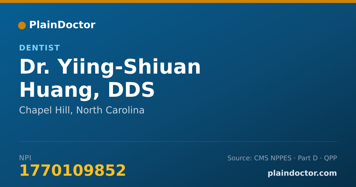 Shareable card for Yiing-Shiuan Huang, DDS - Dentist, Chapel Hill, NC
