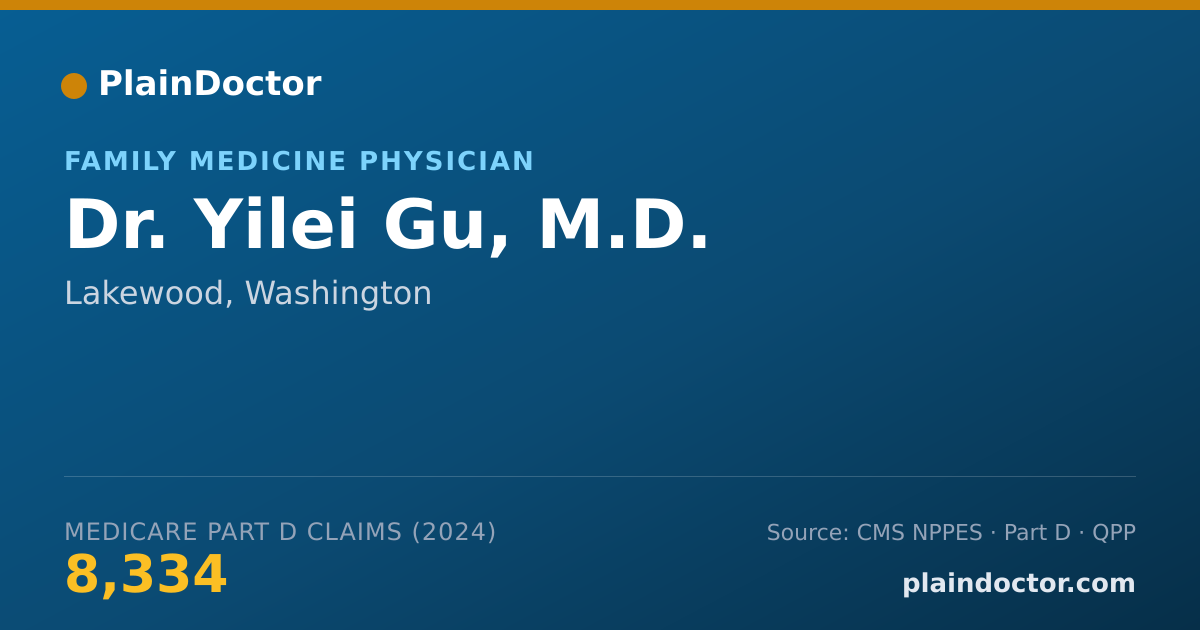 Shareable card for Yilei Gu, M.D. - Family Medicine Physician, Lakewood, WA