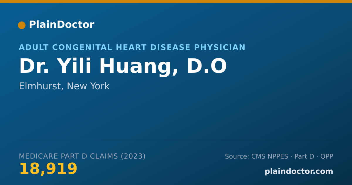 Shareable card for Yili Huang, D.O - Adult Congenital Heart Disease Physician, Elmhurst, NY