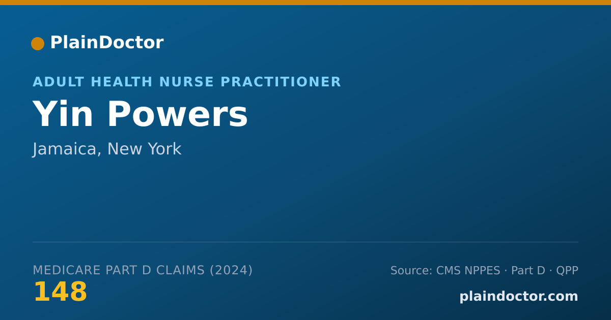 Shareable card for Yin Powers - Adult Health Nurse Practitioner, Jamaica, NY