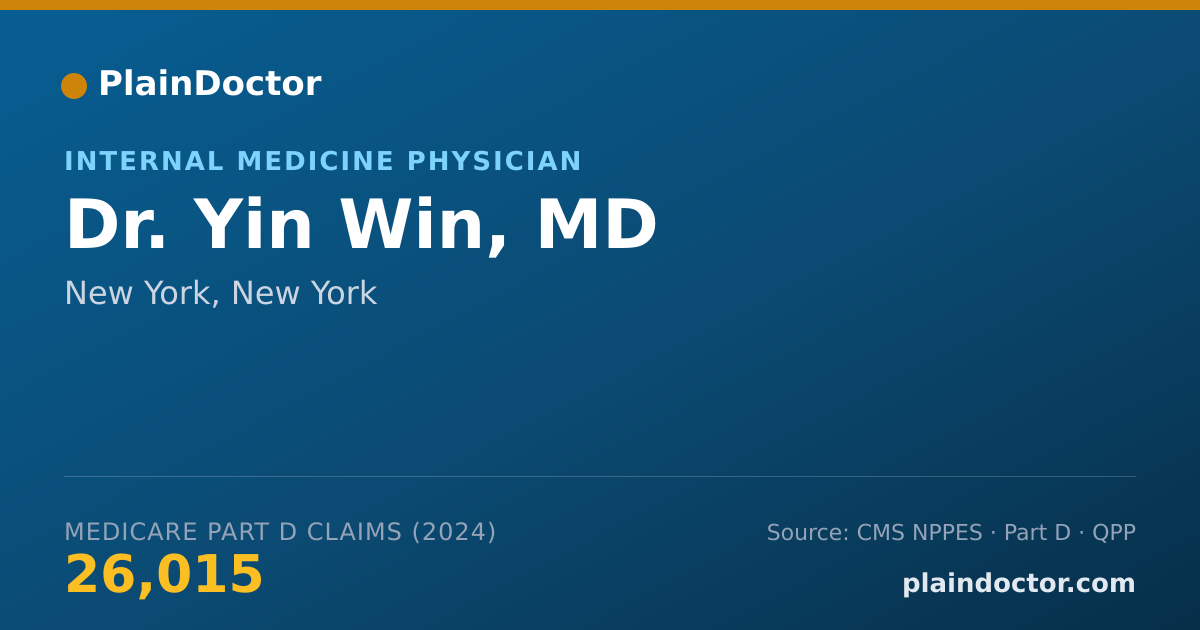Shareable card for Yin Win, MD - Internal Medicine Physician, New York, NY
