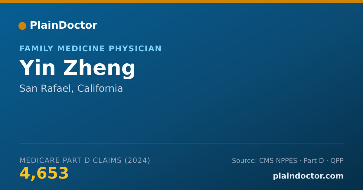 Shareable card for Yin Zheng - Family Medicine Physician, San Rafael, CA