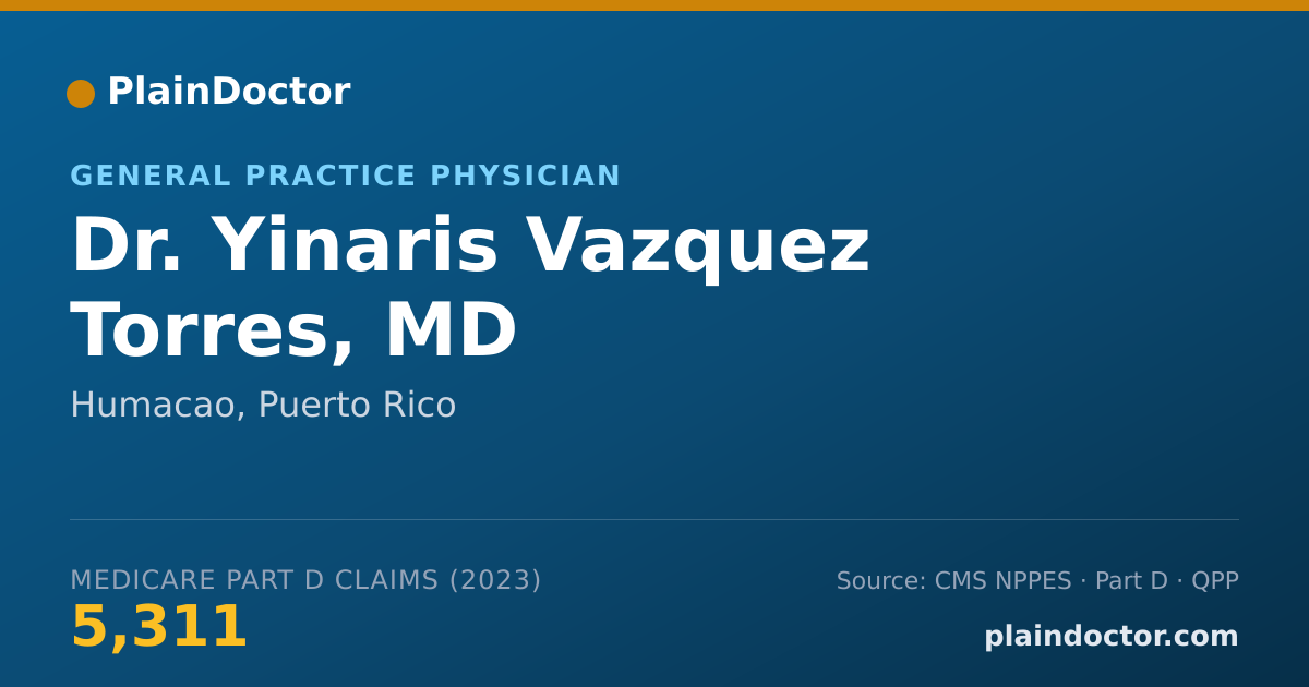 Shareable card for Yinaris Vazquez Torres, MD - General Practice Physician, Humacao, PR