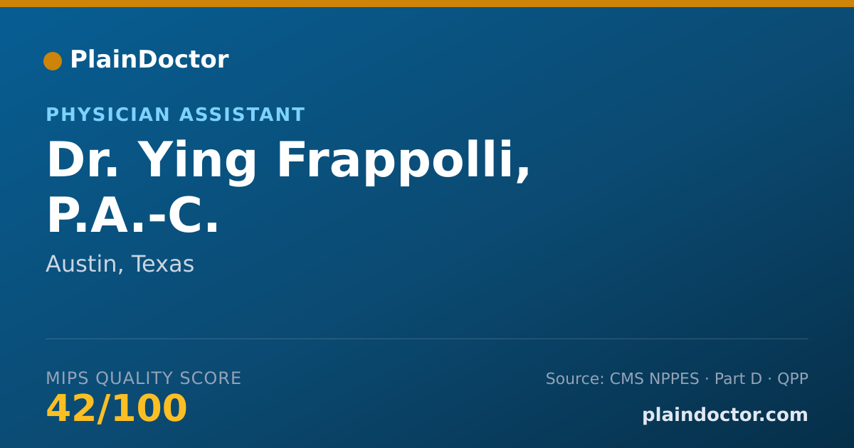 Shareable card for Ying Frappolli, P.A.-C. - Physician Assistant, Austin, TX