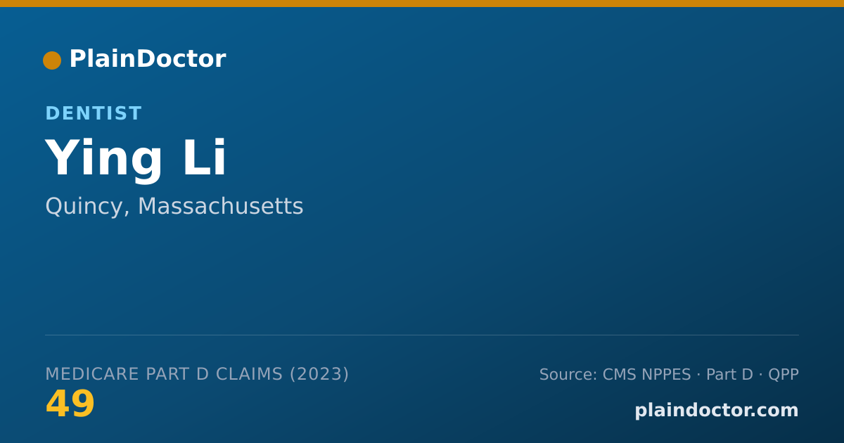 Shareable card for Ying Li - Dentist, Quincy, MA