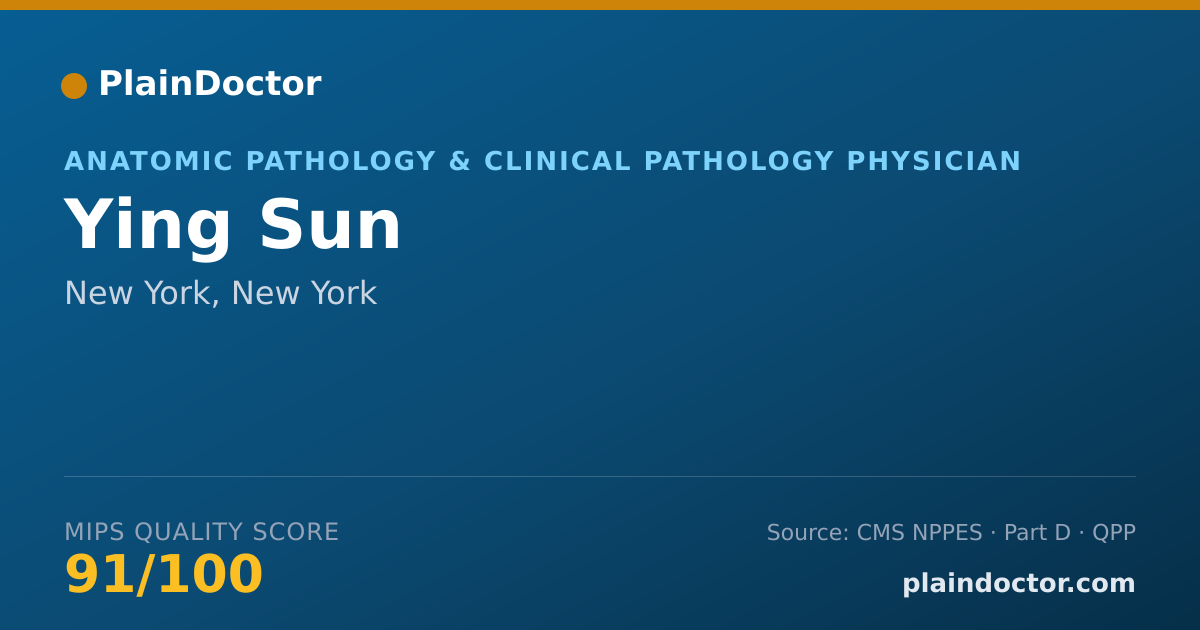 Shareable card for Ying Sun - Anatomic Pathology & Clinical Pathology Physician, New York, NY