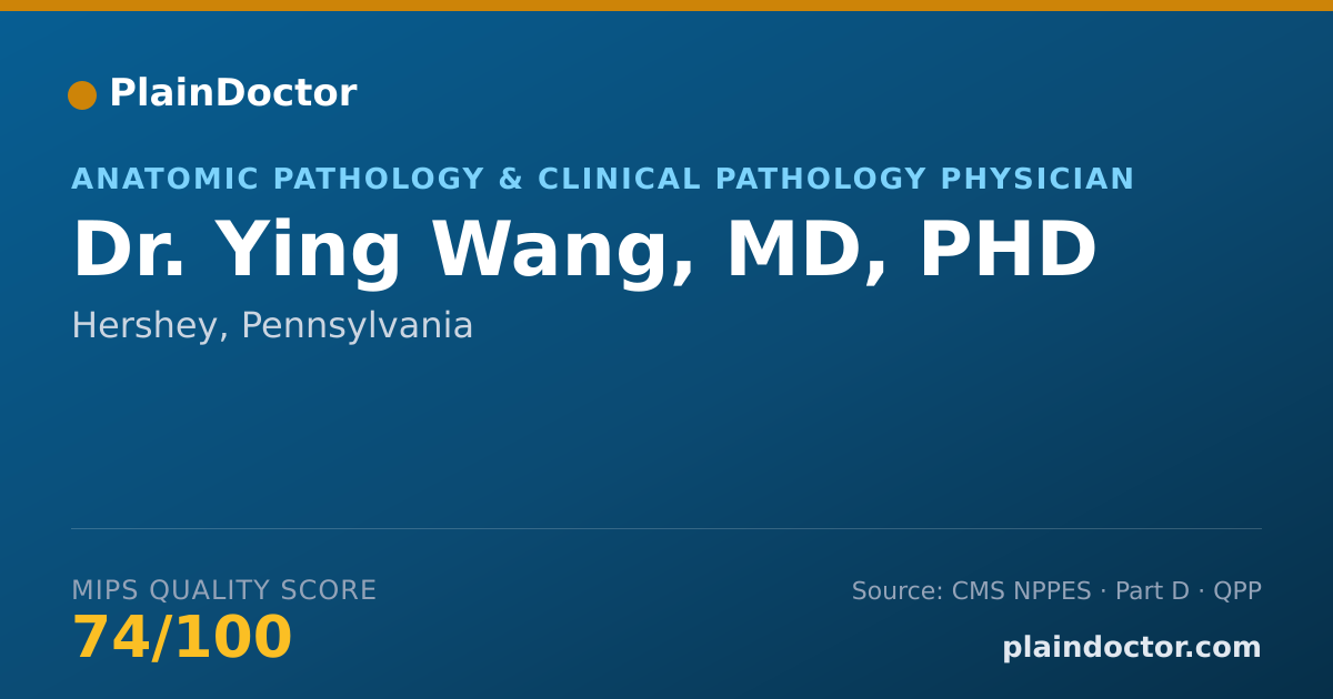 Shareable card for Ying Wang, MD, PHD - Anatomic Pathology & Clinical Pathology Physician, Hershey, PA