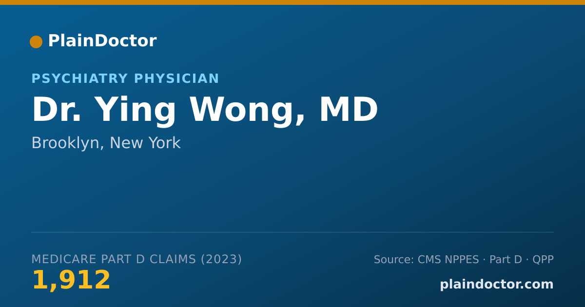 Shareable card for Ying Wong, MD - Psychiatry Physician, Brooklyn, NY