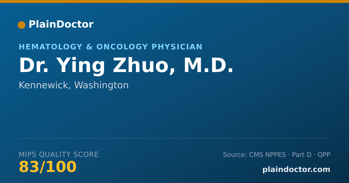 Shareable card for Ying Zhuo, M.D. - Hematology & Oncology Physician, Kennewick, WA