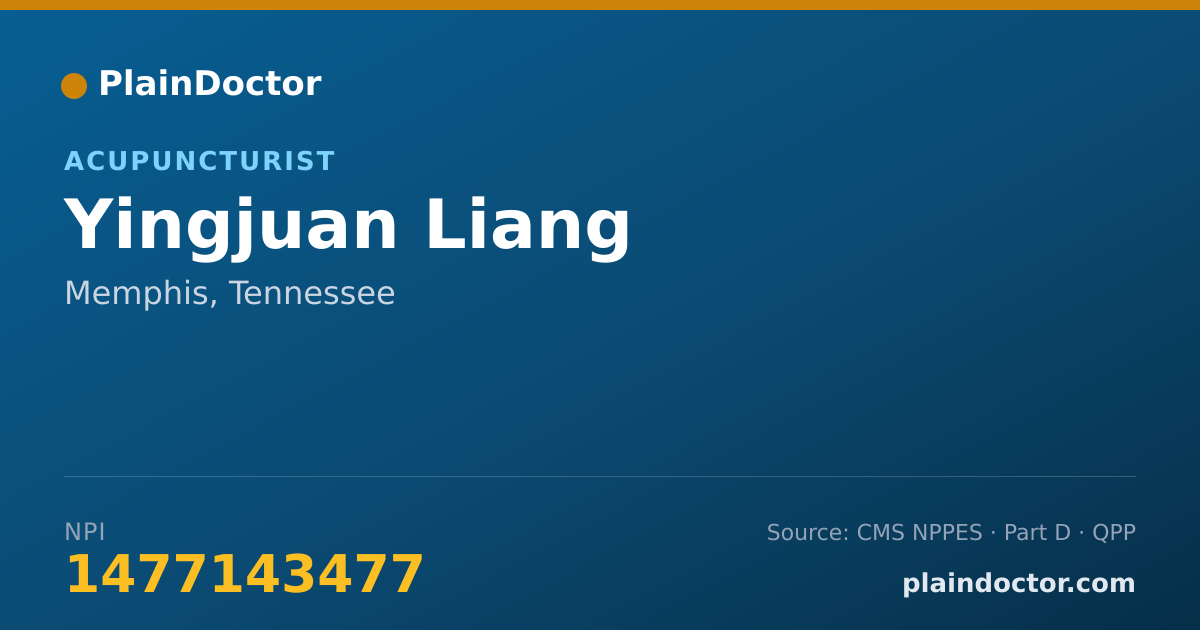 Shareable card for Yingjuan Liang - Acupuncturist, Memphis, TN