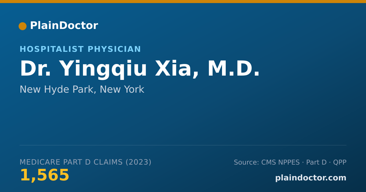 Shareable card for Yingqiu Xia, M.D. - Hospitalist Physician, New Hyde Park, NY