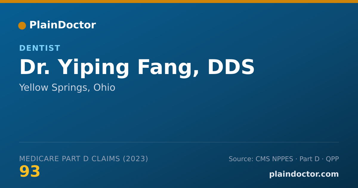 Shareable card for Yiping Fang, DDS - Dentist, Yellow Springs, OH