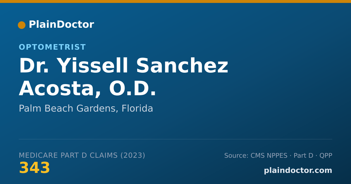 Shareable card for Yissell Sanchez Acosta, O.D. - Optometrist, Palm Beach Gardens, FL