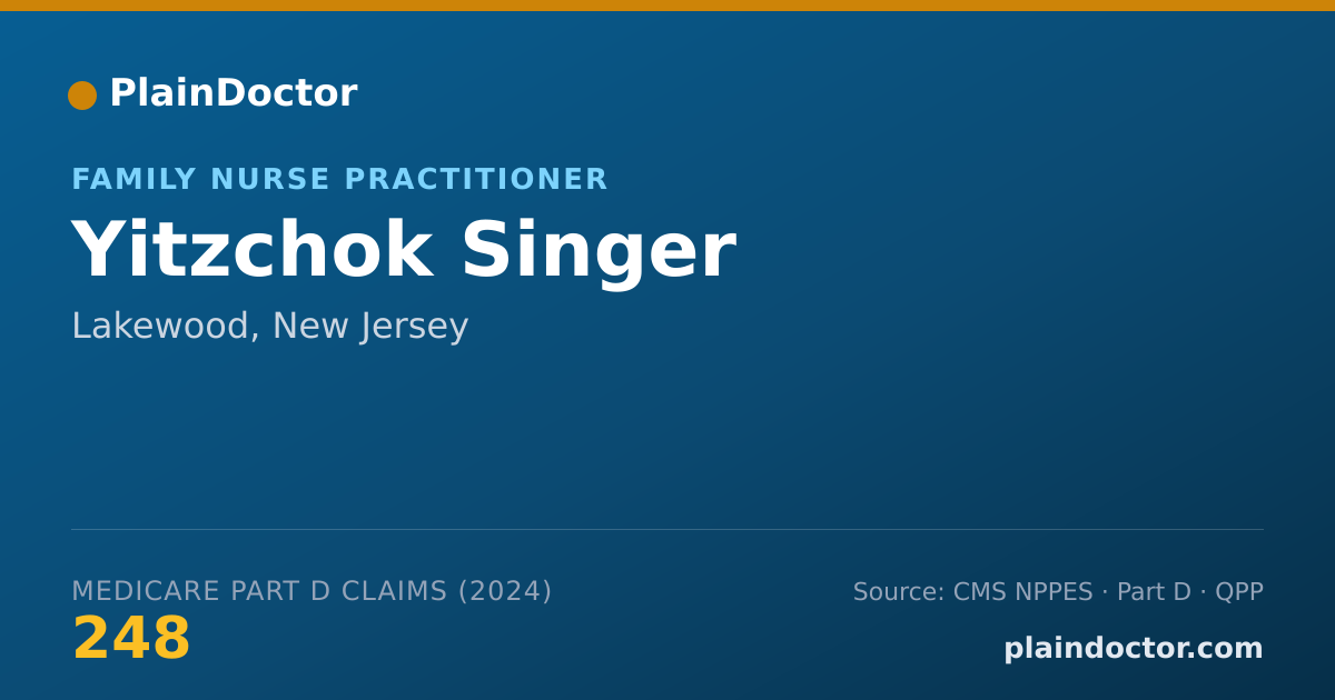 Shareable card for Yitzchok Singer - Family Nurse Practitioner, Lakewood, NJ
