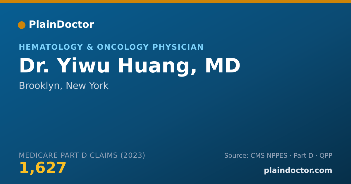 Shareable card for Yiwu Huang, MD - Hematology & Oncology Physician, Brooklyn, NY