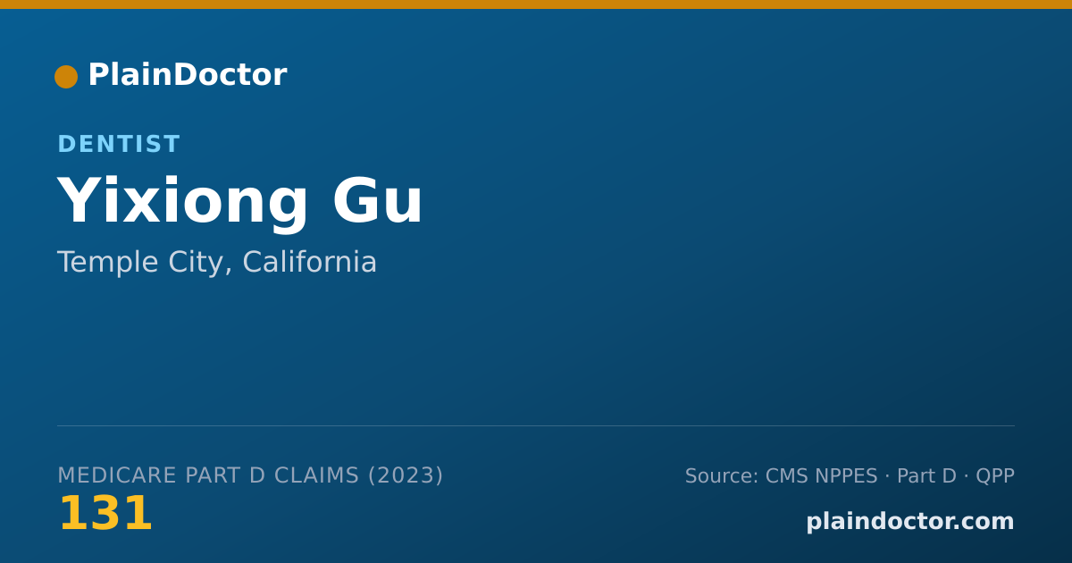 Shareable card for Yixiong Gu - Dentist, Temple City, CA