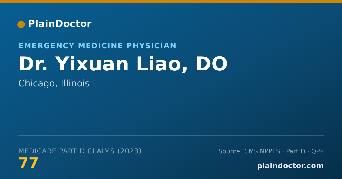 Shareable card for Yixuan Liao, DO - Emergency Medicine Physician, Chicago, IL