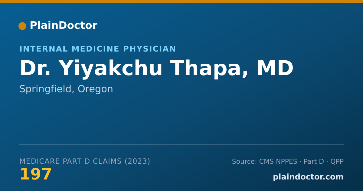 Shareable card for Yiyakchu Thapa, MD - Internal Medicine Physician, Springfield, OR