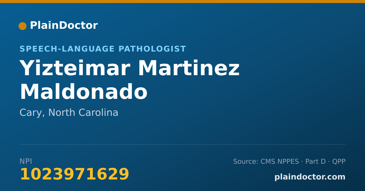 Shareable card for Yizteimar Martinez Maldonado - Speech-Language Pathologist, Cary, NC