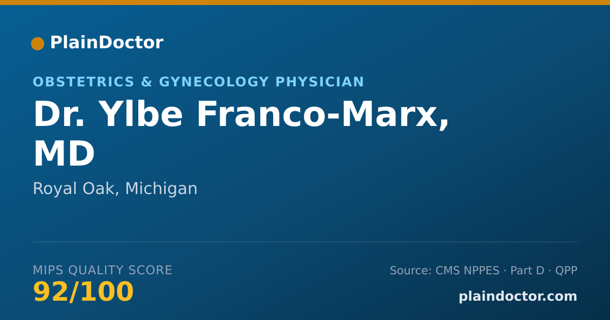 Shareable card for Ylbe Franco-Marx, MD - Obstetrics & Gynecology Physician, Royal Oak, MI