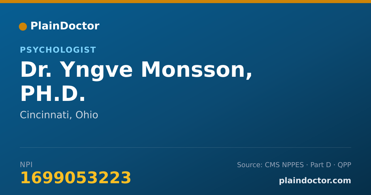 Shareable card for Yngve Monsson, PH.D. - Psychologist, Cincinnati, OH