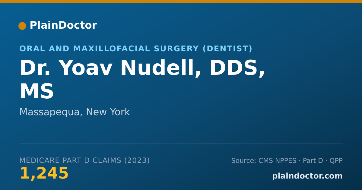 Shareable card for Yoav Nudell, DDS, MS - Oral and Maxillofacial Surgery (Dentist), Massapequa, NY